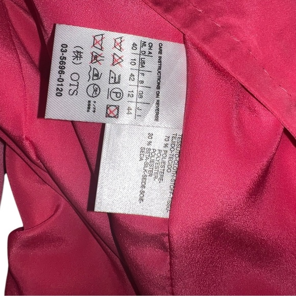 Max Mara Pink Cropped Silk Blend‎ Jacket Made In Italy Size 10 - Picture 6 of 9